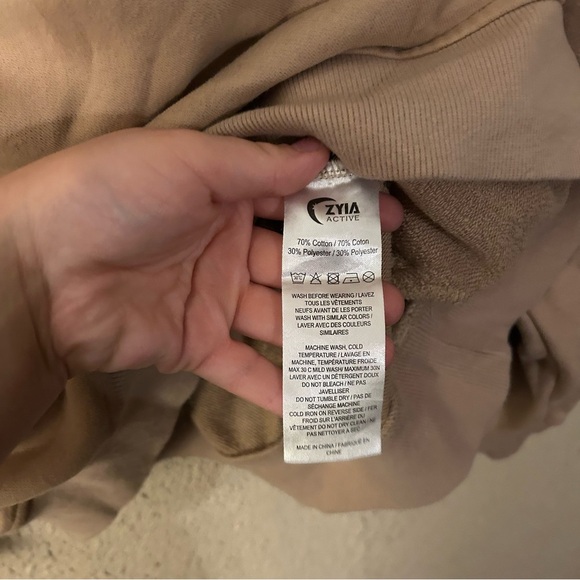 ZYIA Active Tan 1/4 Zip Cowl Pocket Jacket Pullover Size 3x Athleisure Winter - Picture 5 of 12